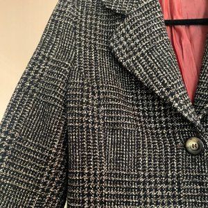 Vintage Benetton Tweed Plaid Wool Coat